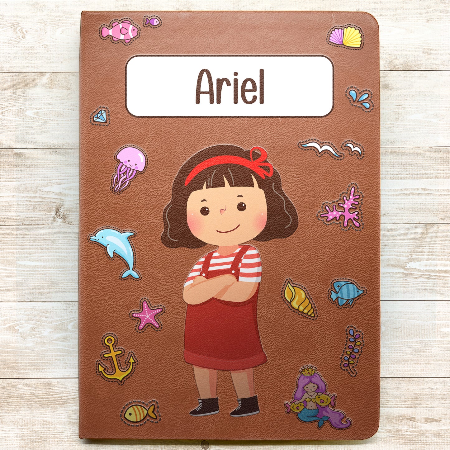 A Little Mermaid Gift For Kids - Personalized Leather Journal