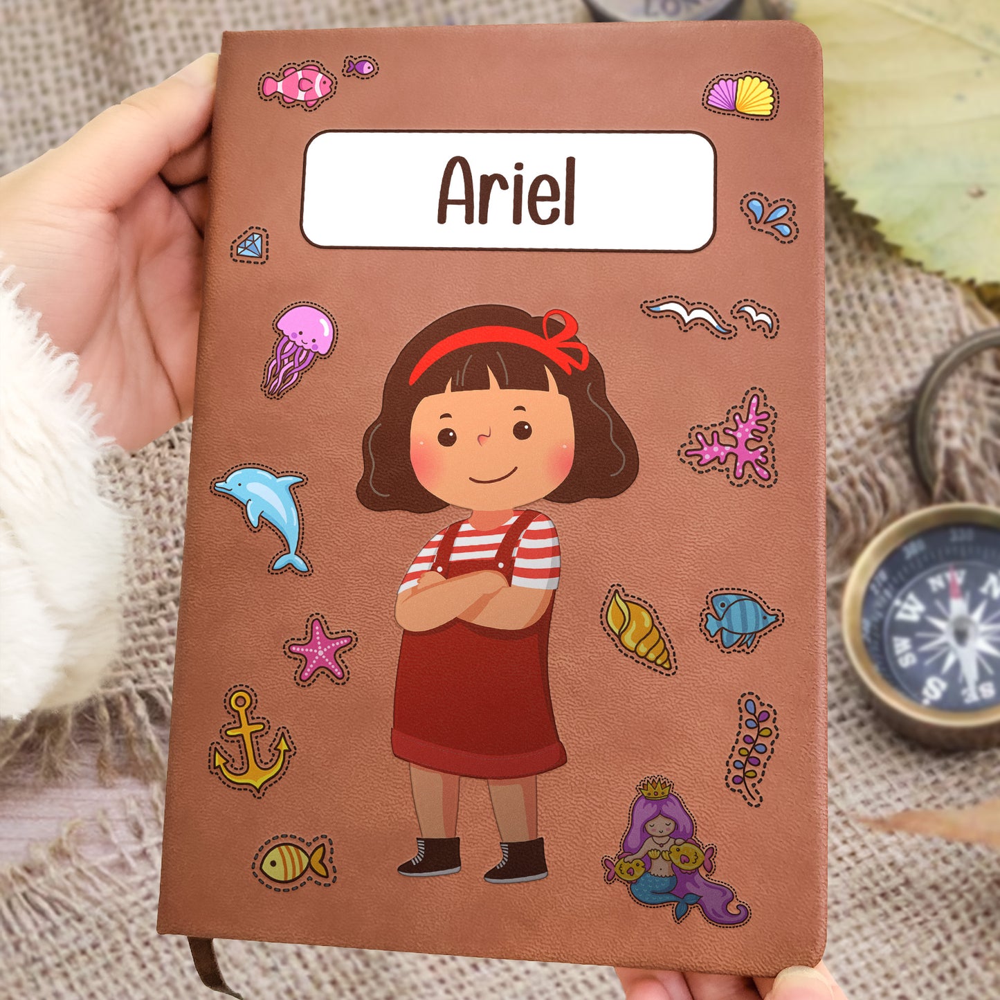 A Little Mermaid Gift For Kids - Personalized Leather Journal