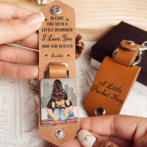 A Little Pocket Hug Anniversary Wedding Gifts - Personalized Leather Keychain