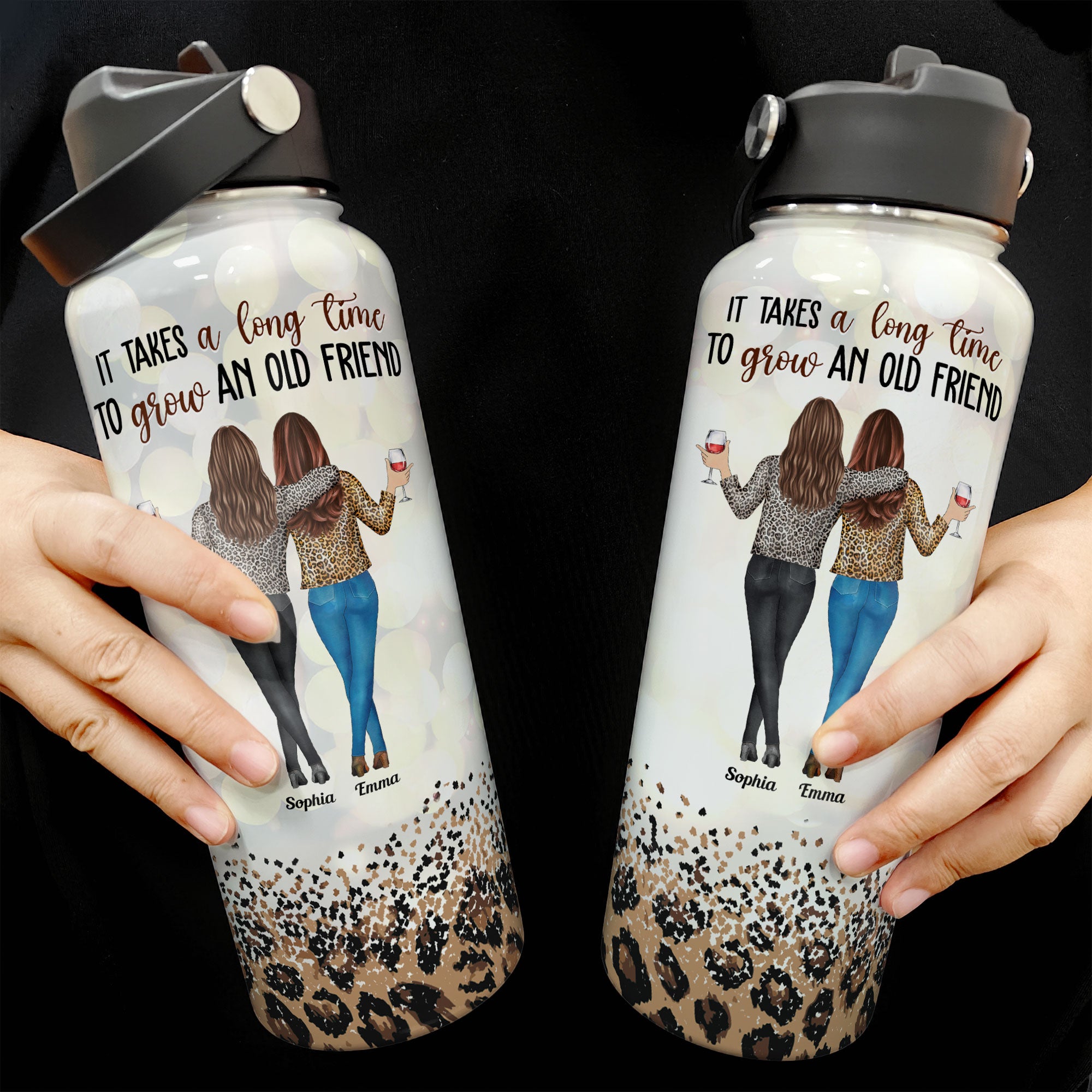 A Long Time To Grow An Old Friend - Personalized Stainless Steel Water Bottle