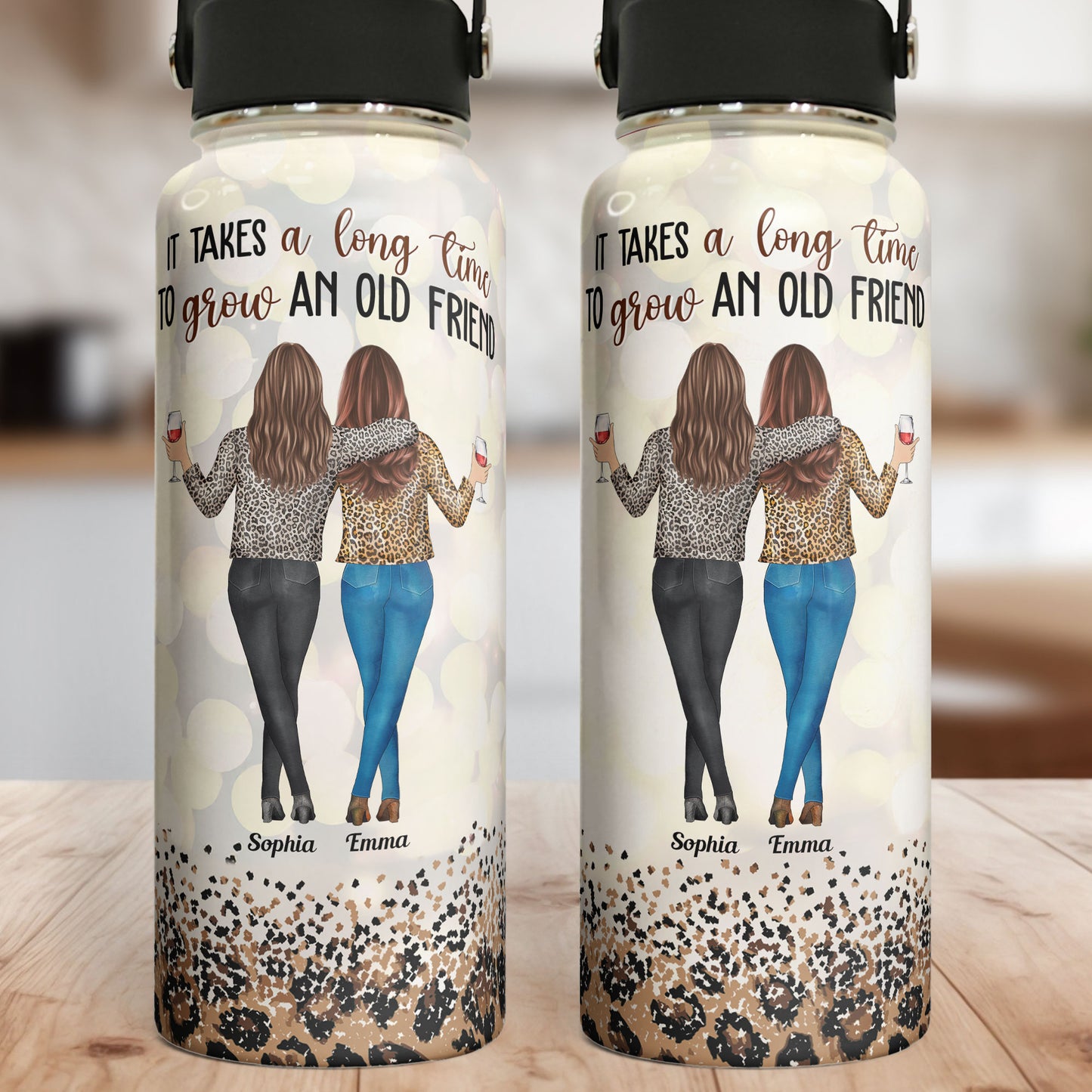 A Long Time To Grow An Old Friend - Personalized Stainless Steel Water Bottle