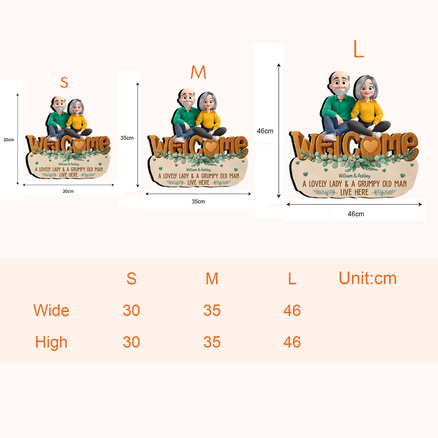 A Lovely Lady And A Grumpy Old Man Live Here - Personalized Wood Sign