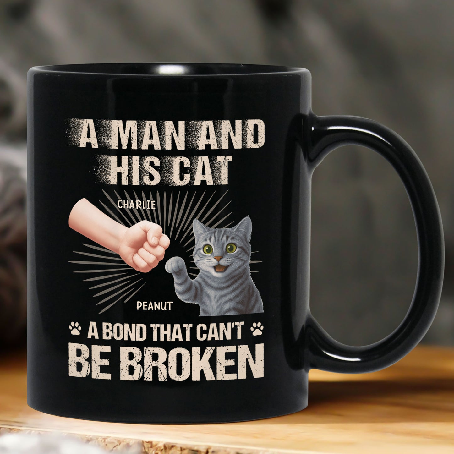 A Man And His Cat - A Bond That Can't Be Broken - Personalized Mug