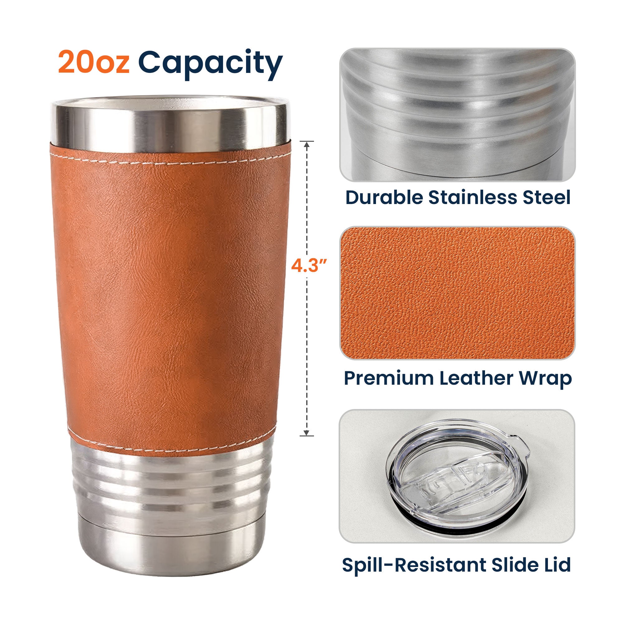 A Man And His Cat A Bond That Can't Be Broken - Personalized 20oz Leather Wrapped Tumbler