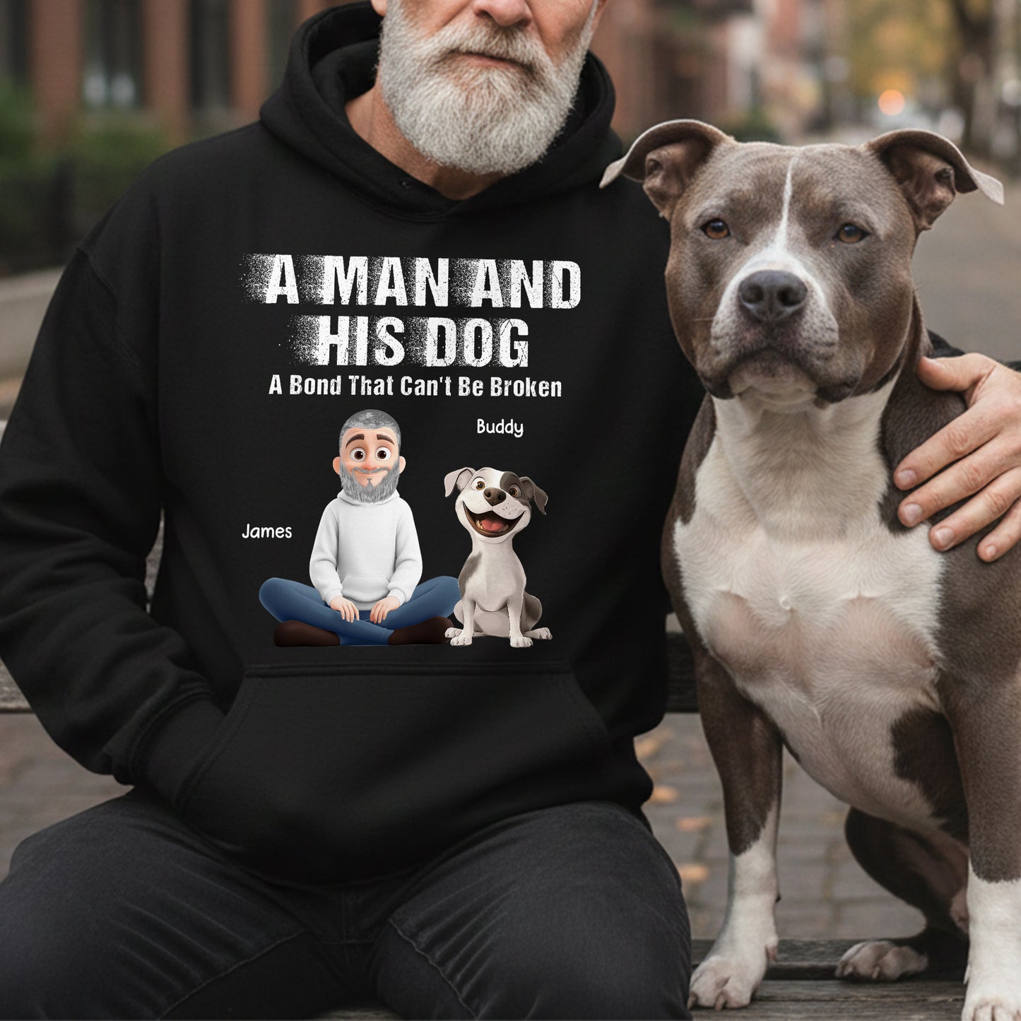 A Man And His Dog Cat - A Bond Can't Be Broken - Personalized Shirt