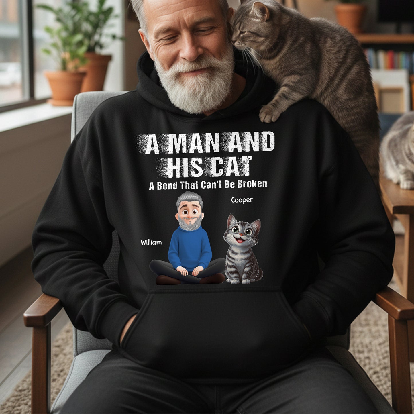 A Man And His Dog Cat - A Bond Can't Be Broken - Personalized Shirt