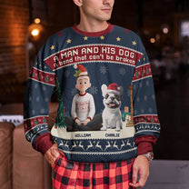A Man And His Dog - Christmas Version - Personalized Ugly Sweater