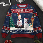 A Man And His Dog - Christmas Version - Personalized Ugly Sweater