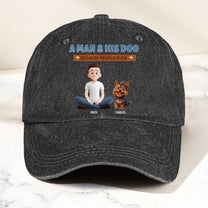 A Man And His Dog - Personalized Distressed Denim Cap