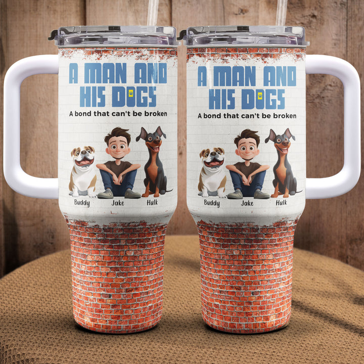 A Man And His Retro Dog Photo - Personalized Custom Tumbler main image 0