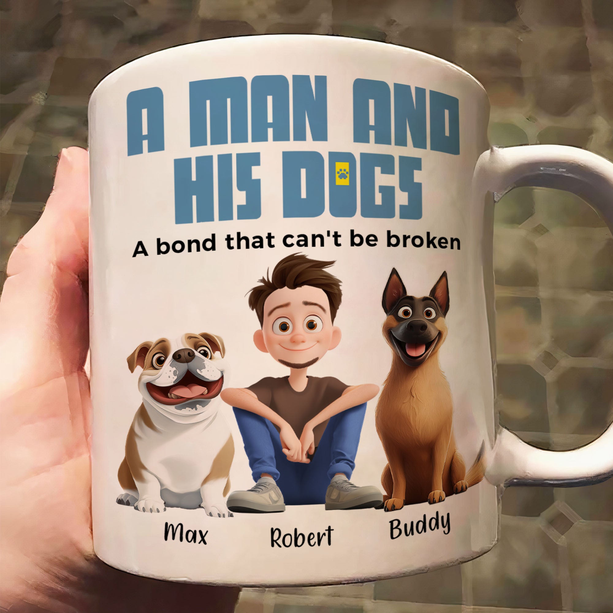 A Man & His Dogs - Personalized Mug