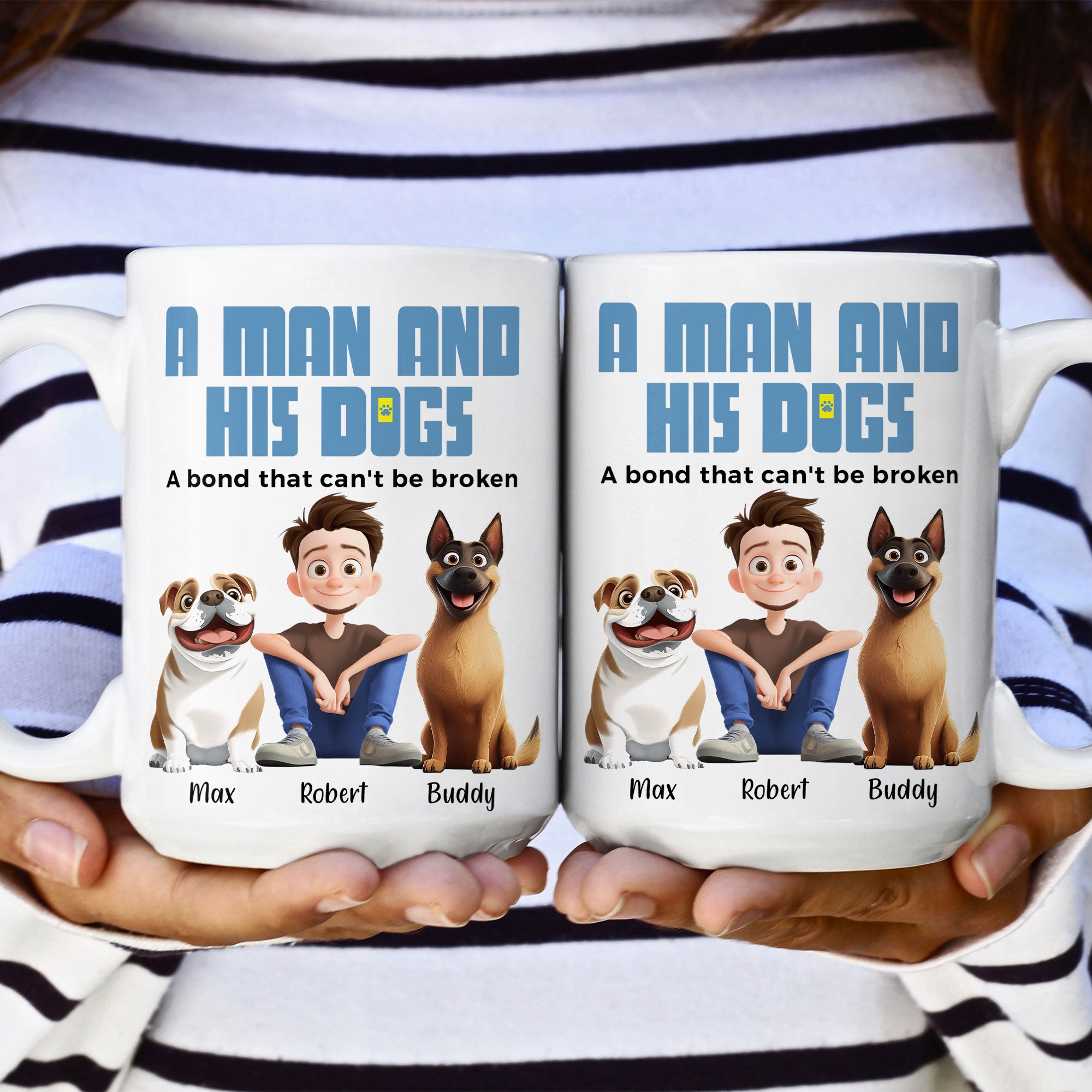 A Man & His Dogs - Personalized Mug