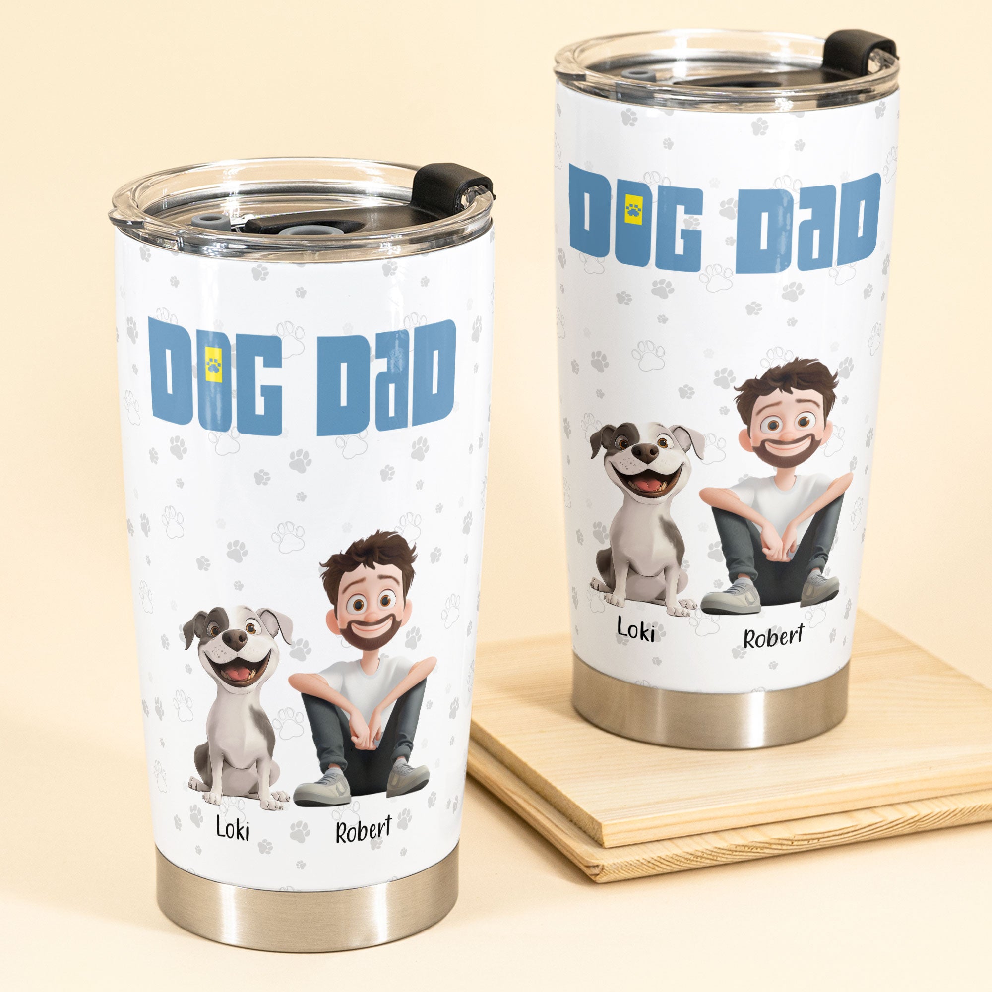 A Man & His Dogs - Personalized Tumbler Cup