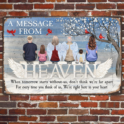 A Message From Heaven - Personalized Metal Sign