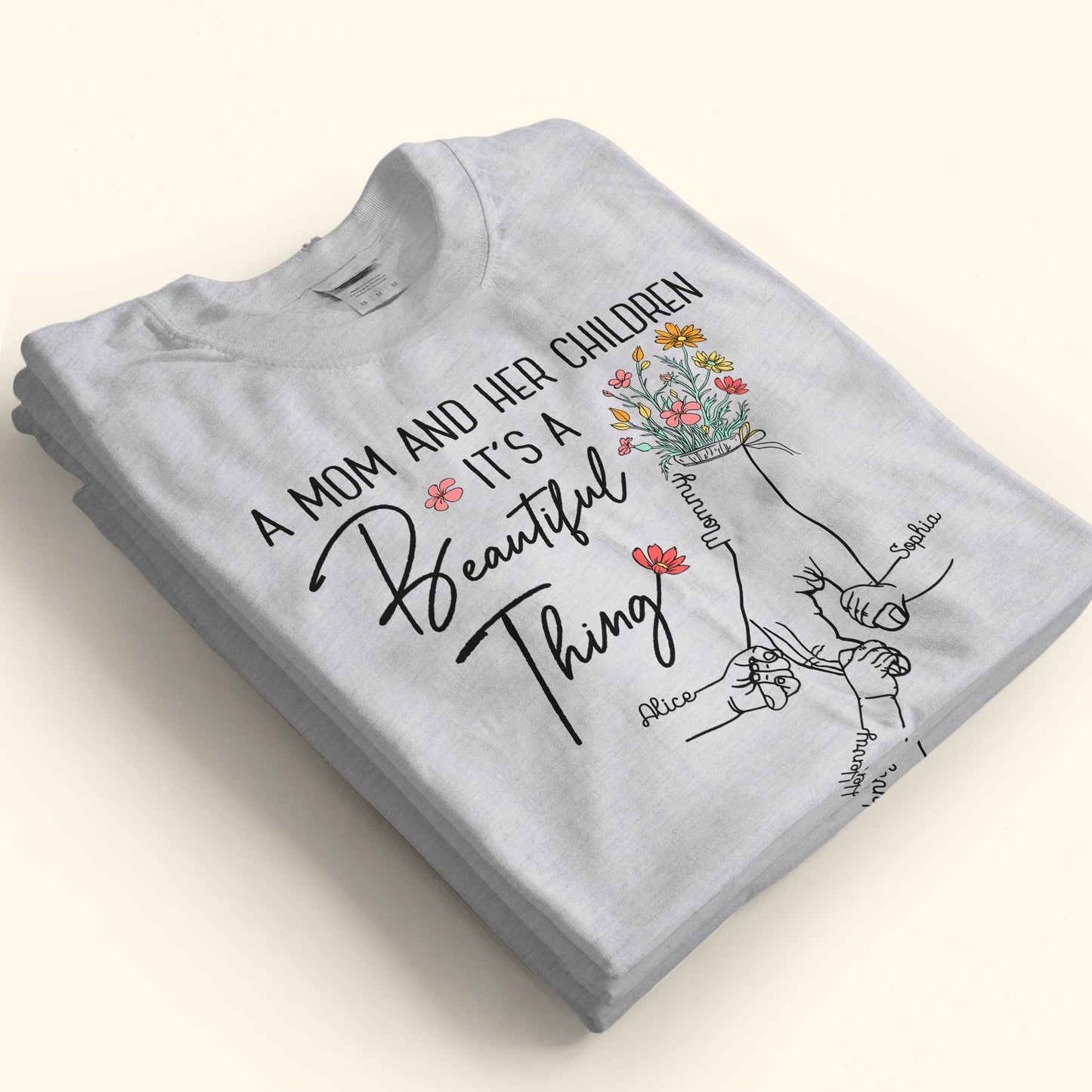 A Mom And Her Children - Personalized Shirt