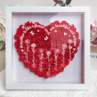 A Mother Is Like A Flower - Personalized Flower Shadow Box