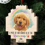 A Piece Of My Heart Is At The Rainbow Bridge - Personalized Buildable Christmas Photo Ornament