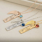 A Piece Of My Heart Is In Heaven - Personalized Birthstone Memorial Necklace