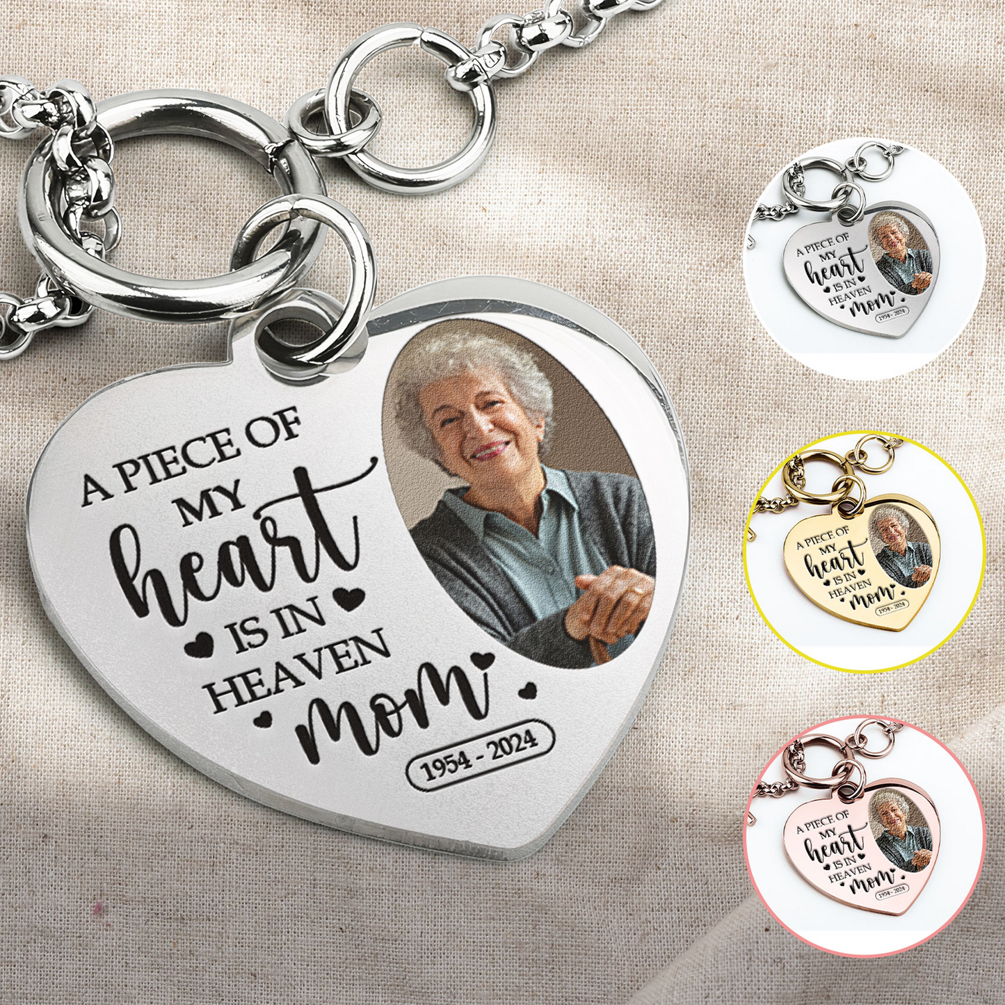 A Piece Of My Heart - Personalized Photo Heart Bracelet