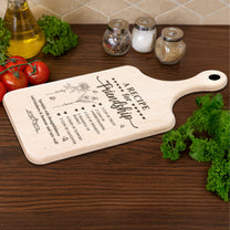 A Recipe For Friendship Custom Birth Flower - Personalized Paddle Cutting Board