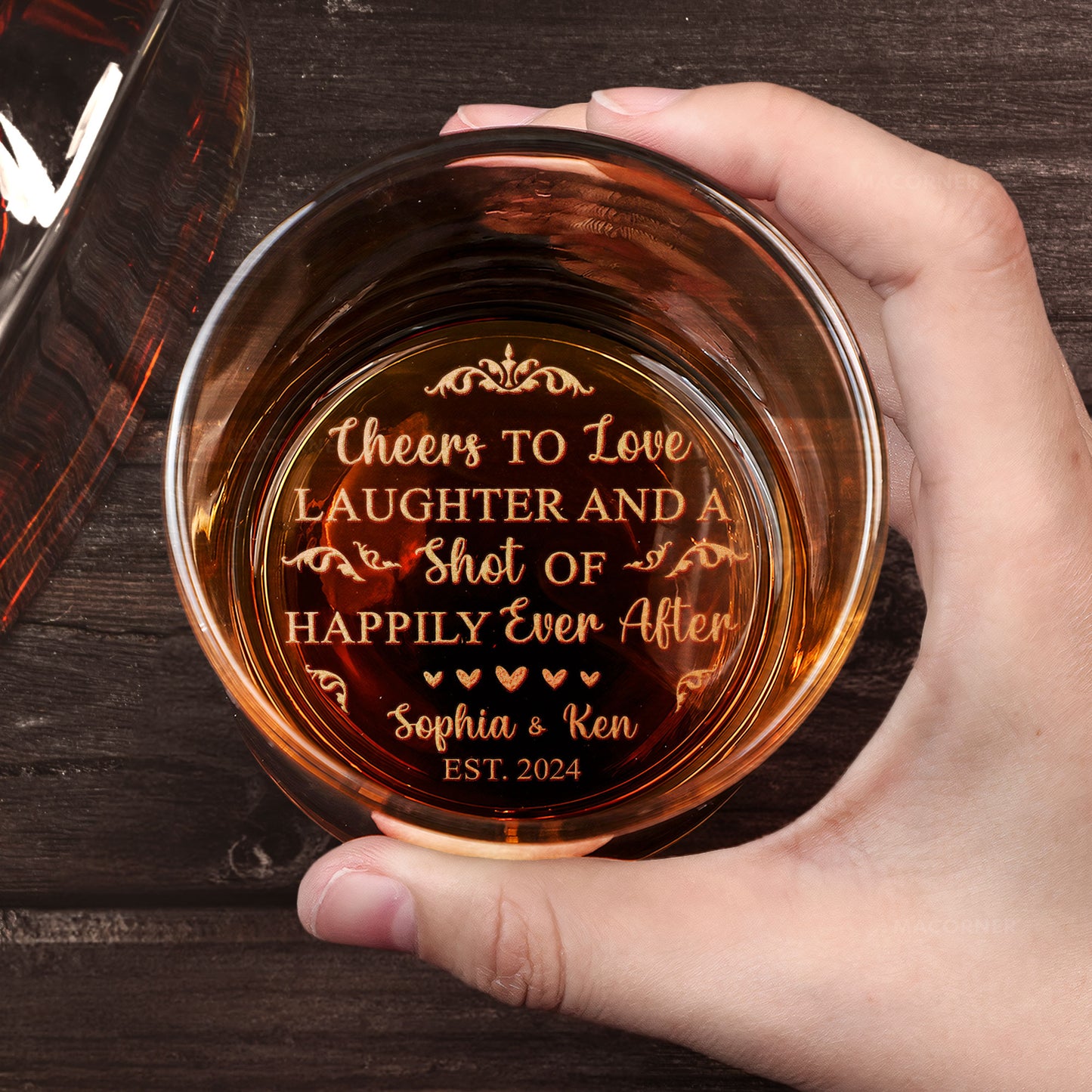 A Shot Of Happily Ever After Wedding Gift - Personalized Engraved Whiskey Glass