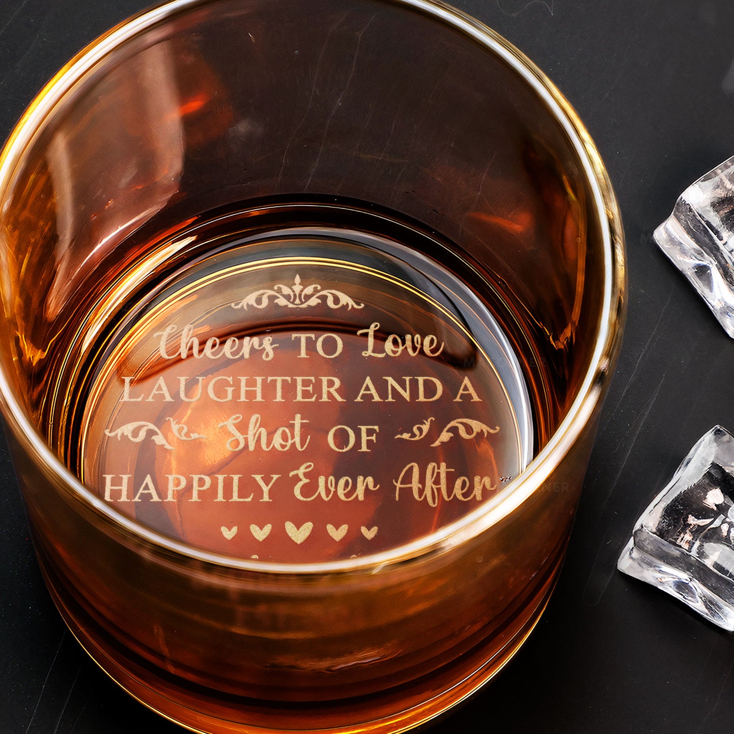 A Shot Of Happily Ever After Wedding Gift - Personalized Engraved Whiskey Glass