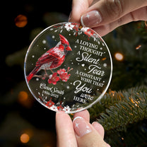 A Silent Tear Cardinal, Hummingbird, Dragonfly, Butterfly Memorial - Personalized Acrylic Ornament