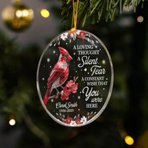 A Silent Tear Cardinal, Hummingbird, Dragonfly, Butterfly Memorial - Personalized Acrylic Ornament