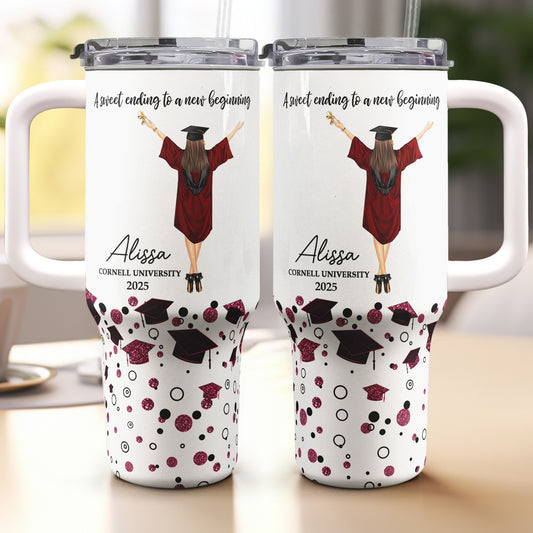 A Sweet Ending Graduation Gifts - Personalized 40oz Tumbler With Straw