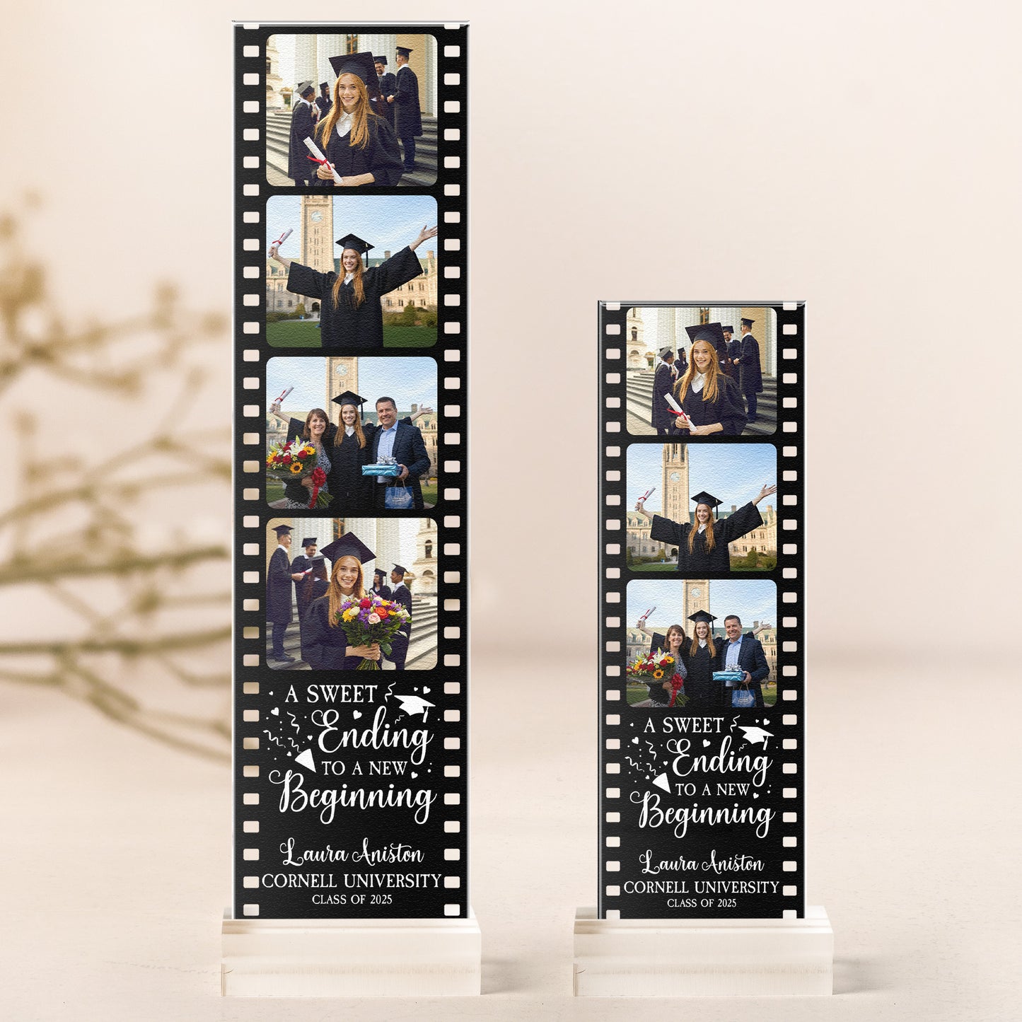 A Sweet Ending To A New Beginning - Custom Acrylic Photo Film Strip