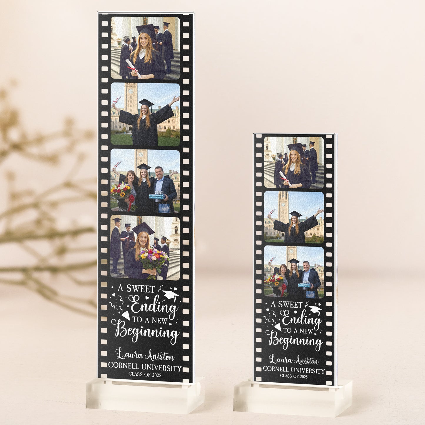 A Sweet Ending To A New Beginning - Custom Acrylic Photo Film Strip