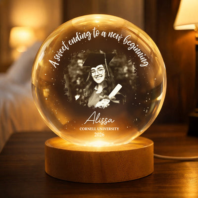 A Sweet Ending To A New Beginning Custom Photo Graduation - Personalized Night Light