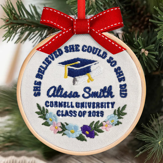 A Sweet Ending To A New Beginning Graduation Gift - Personalized Embroidered Ornament
