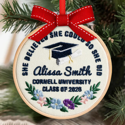 A Sweet Ending To A New Beginning Graduation Gift - Personalized Embroidered Ornament