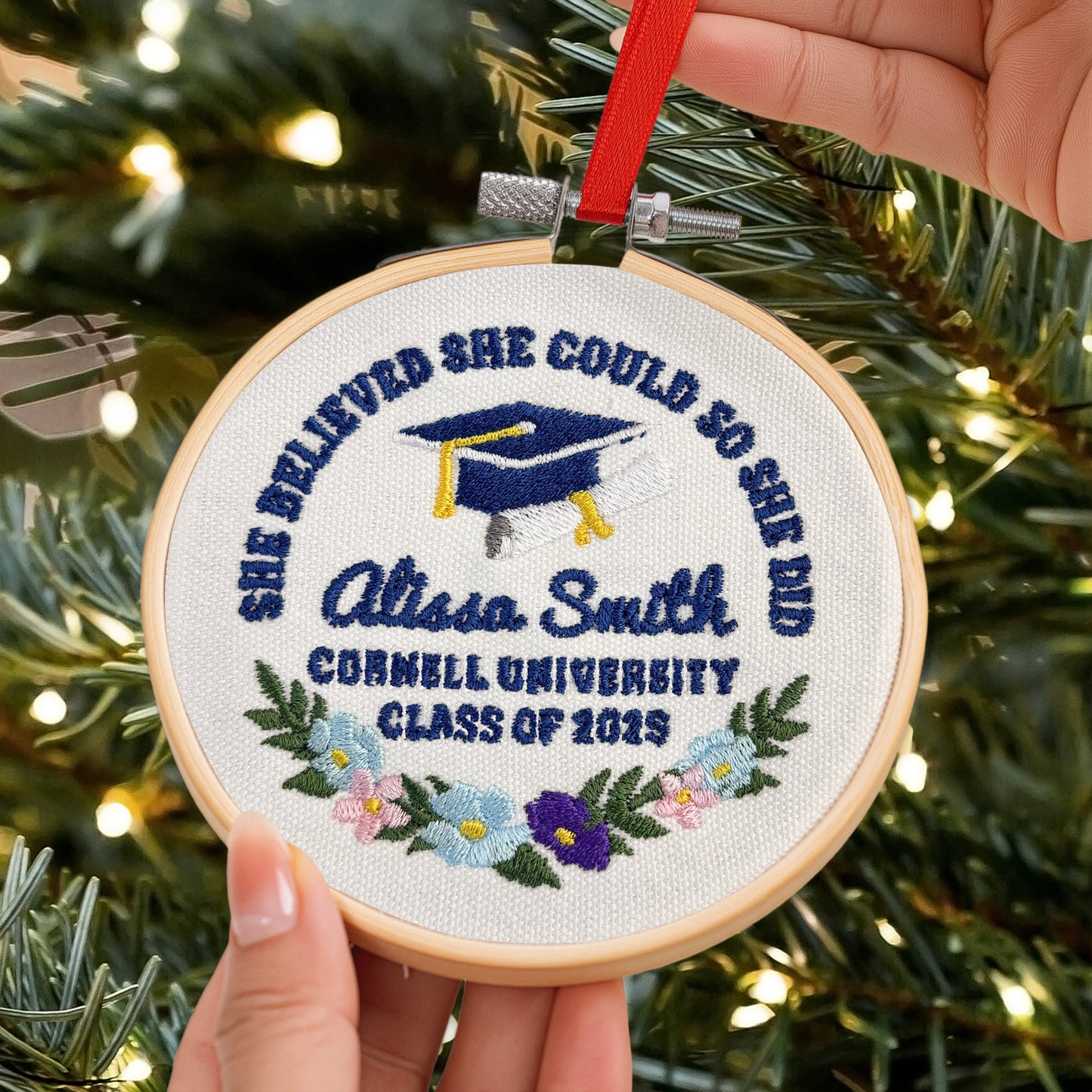 A Sweet Ending To A New Beginning Graduation Gift - Personalized Embroidered Ornament