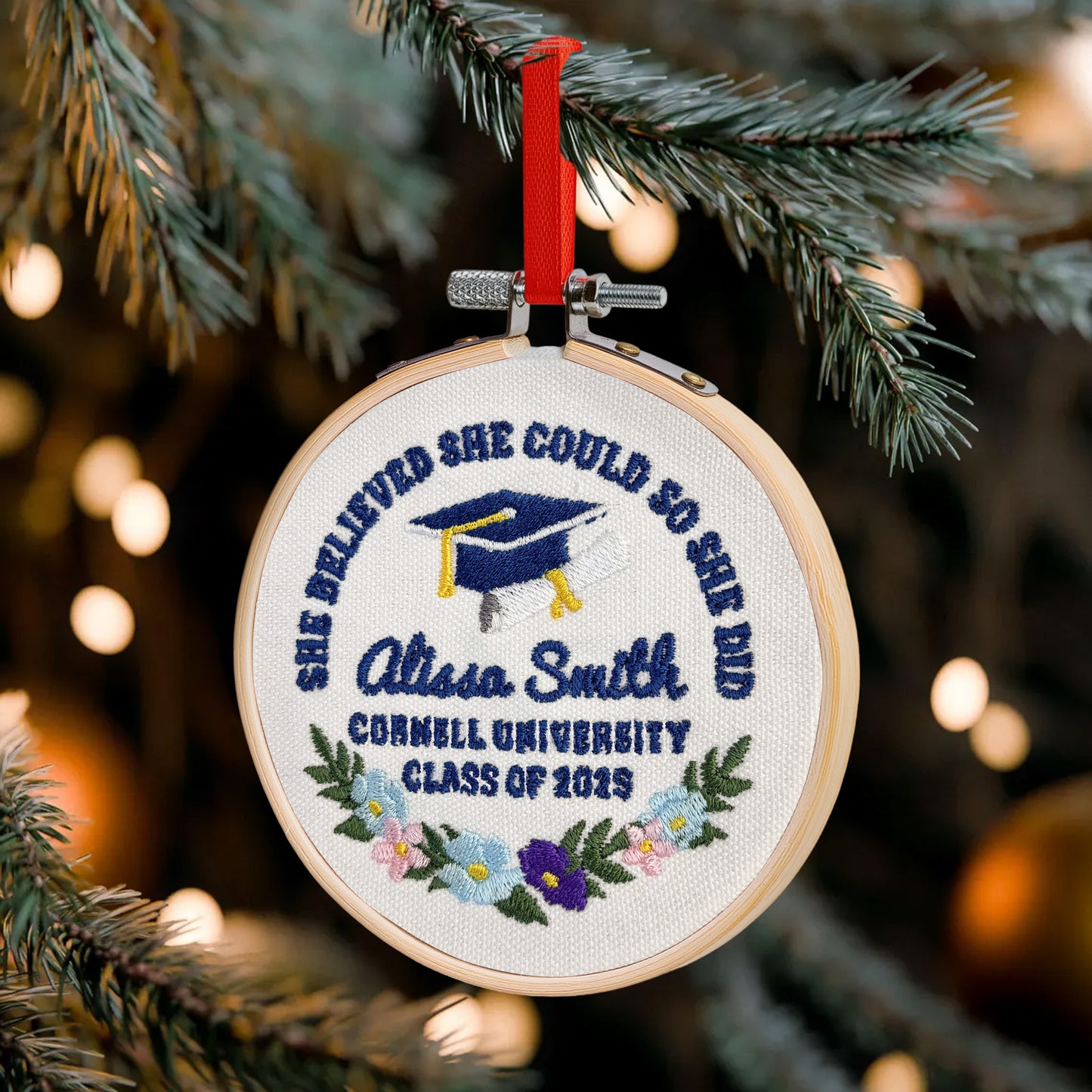 A Sweet Ending To A New Beginning Graduation Gift - Personalized Embroidered Ornament