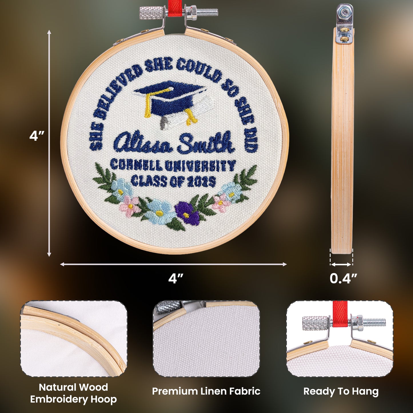 A Sweet Ending To A New Beginning Graduation Gift - Personalized Embroidered Ornament