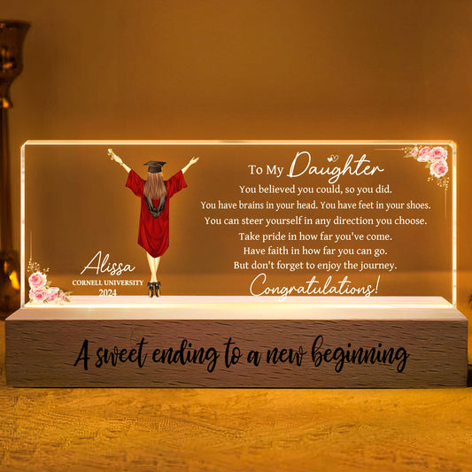 A Sweet Ending To A New Beginning Graduation Gift - Personalized LED Night Light