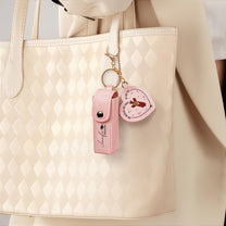 A Sweet Ending To A New Beginning Graduation Gifts - Personalized Leather Lipstick Case With Mirror Keychain