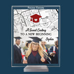 A Sweet Ending To A New Beginning Location Map - Personalized Acrylic Photo Plaque