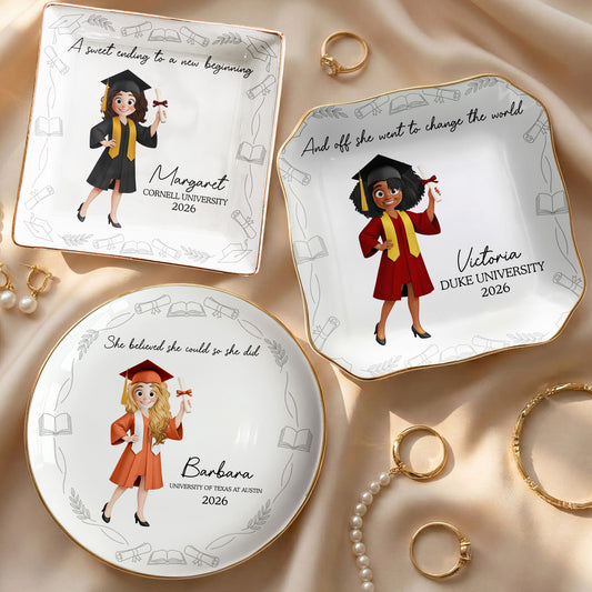 A Sweet Ending To A New Beginning New Version - Personalized Jewelry Dish