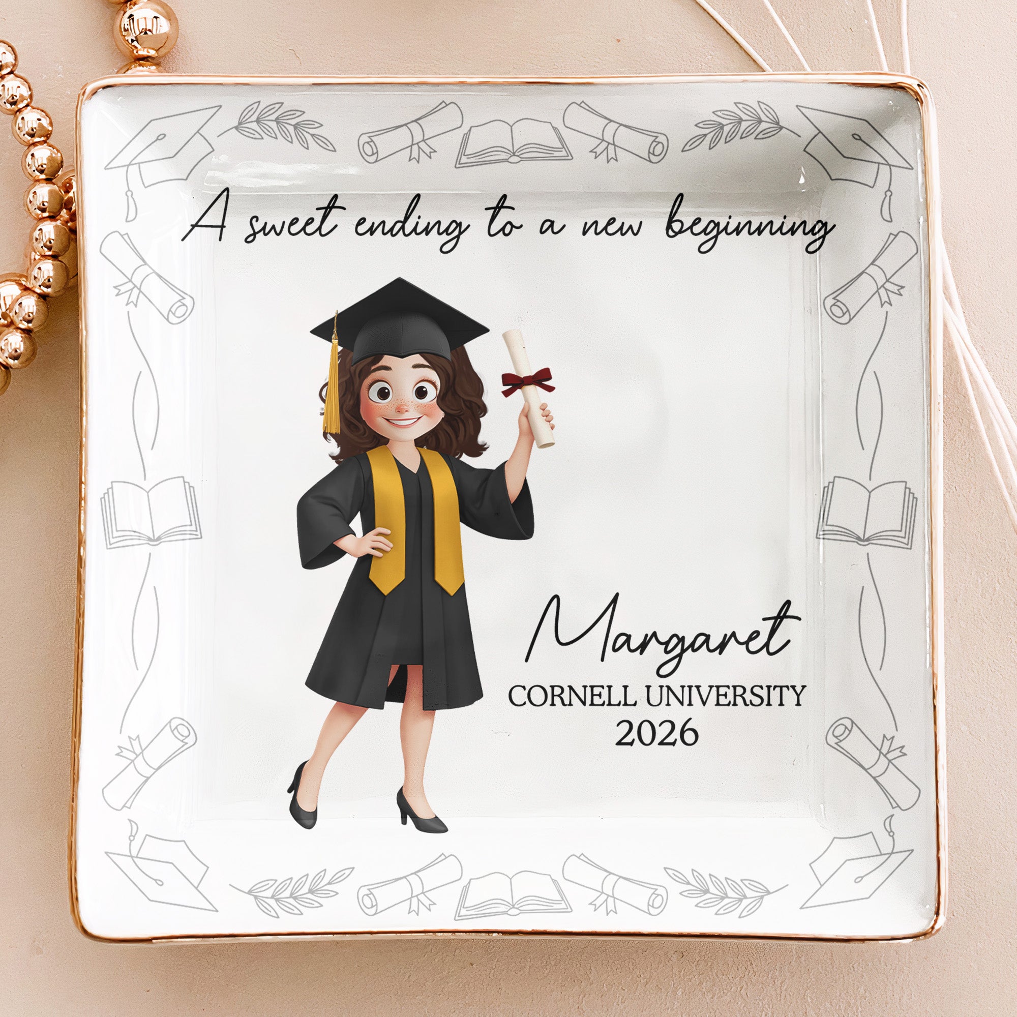 A Sweet Ending To A New Beginning New Version - Personalized Jewelry Dish