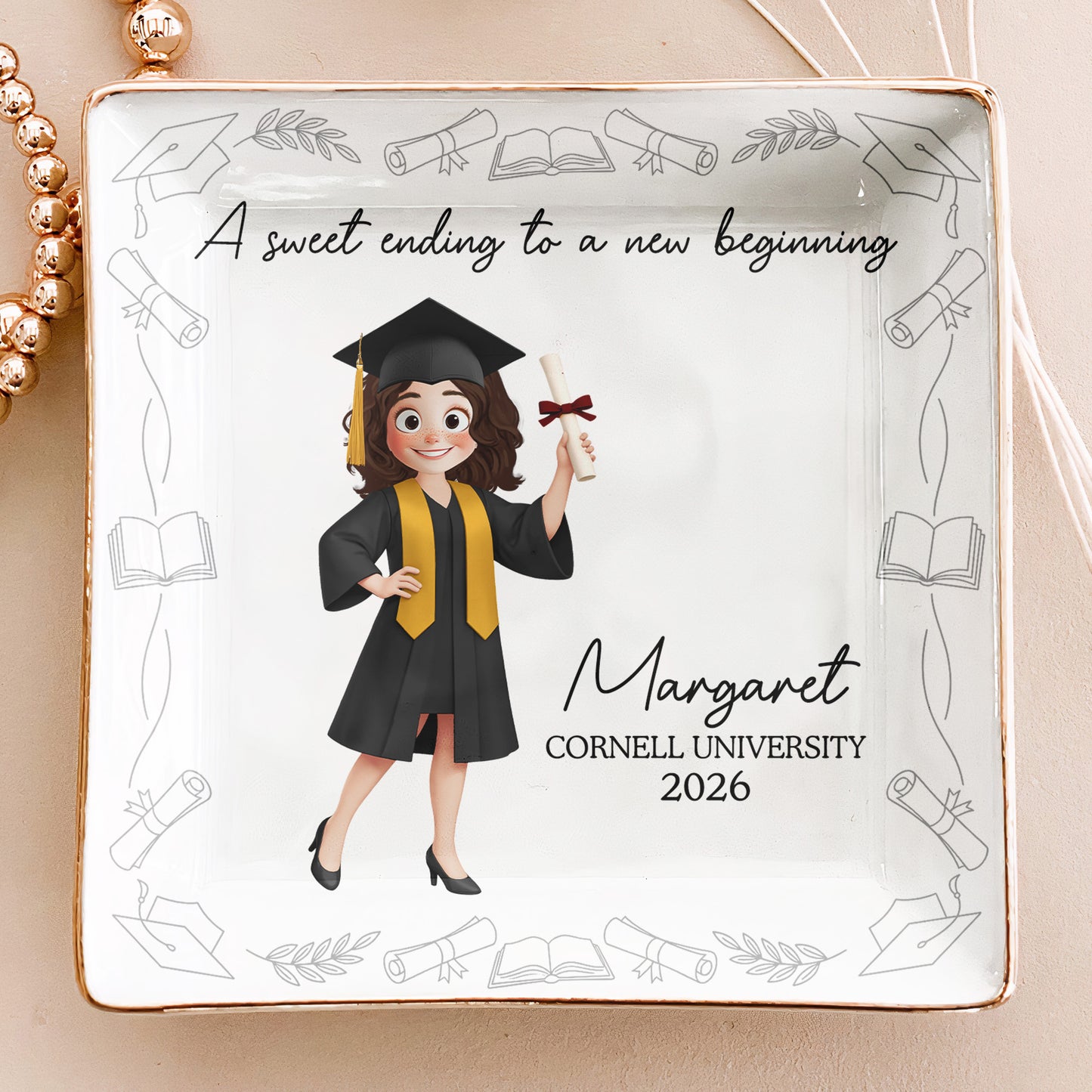A Sweet Ending To A New Beginning New Version - Personalized Jewelry Dish
