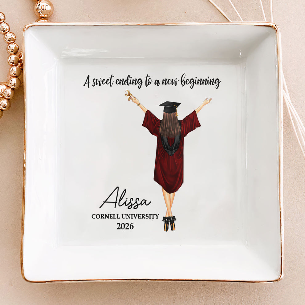 A Sweet Ending To A New Beginning - Personalized Jewelry Dish - Gradua ...