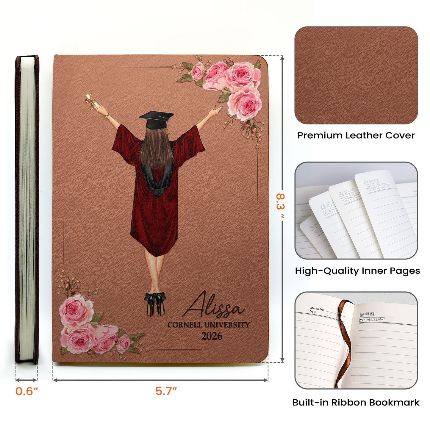 A Sweet Ending To A New Beginning - Personalized Leather Journal