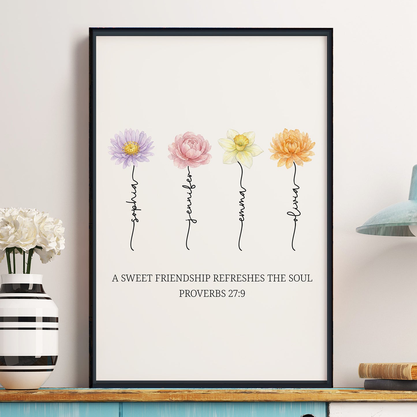 A Sweet Friendship Refreshes The Soul Friendship Gift - Sister In Christ - Personalized Poster