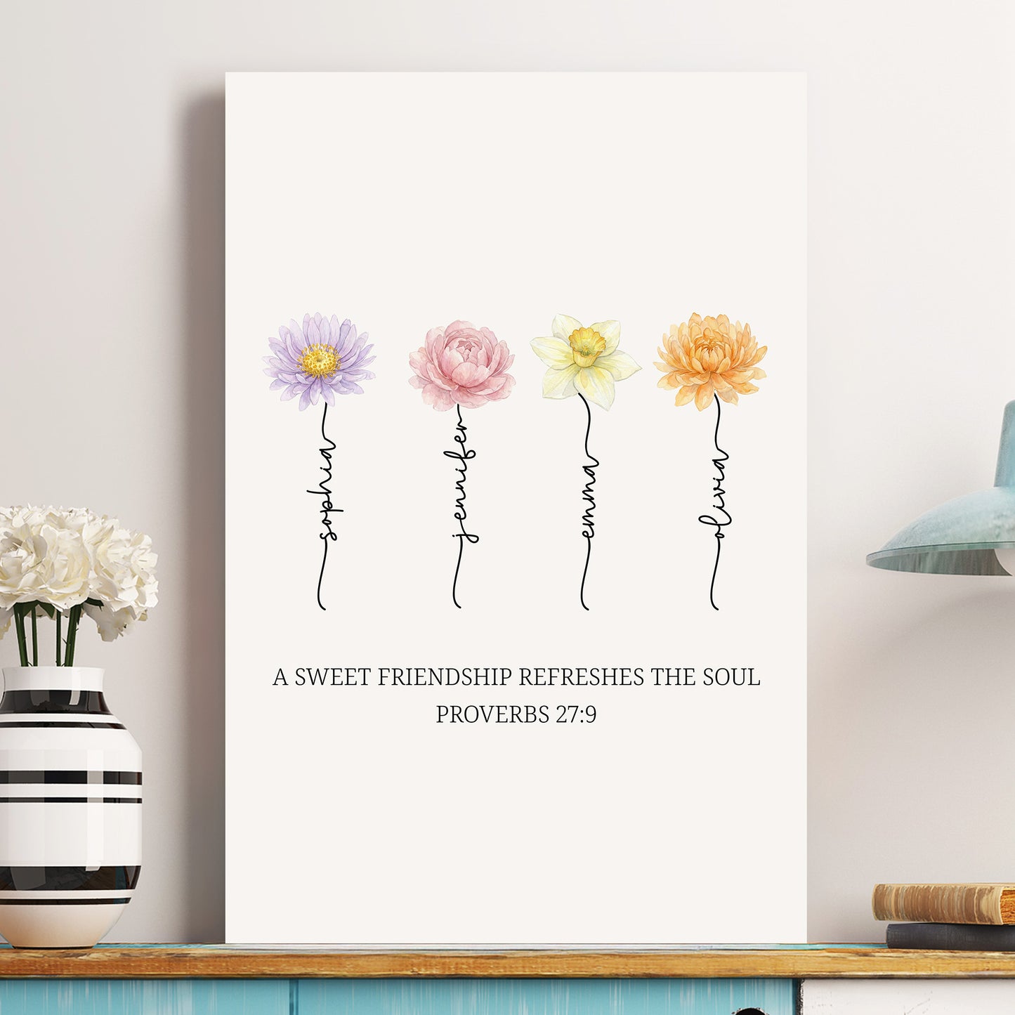 A Sweet Friendship Refreshes The Soul Friendship Gift - Sister In Christ - Personalized Poster