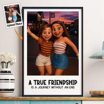 A True Friendship Custom Cartoon Art From Photo - Personalized Photo Poster