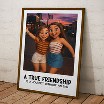 A True Friendship Custom Cartoon Art From Photo - Personalized Photo Poster