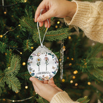 A True Friendship Is A Journey Mosaic Birth Flowers - Personalized Glass Ornament With Silver Cap